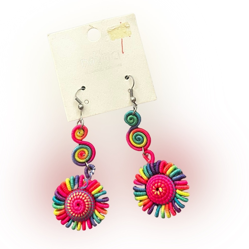 Da Vinci Colorful Spiral Drop Earrings NWT Perfect for Summer‎